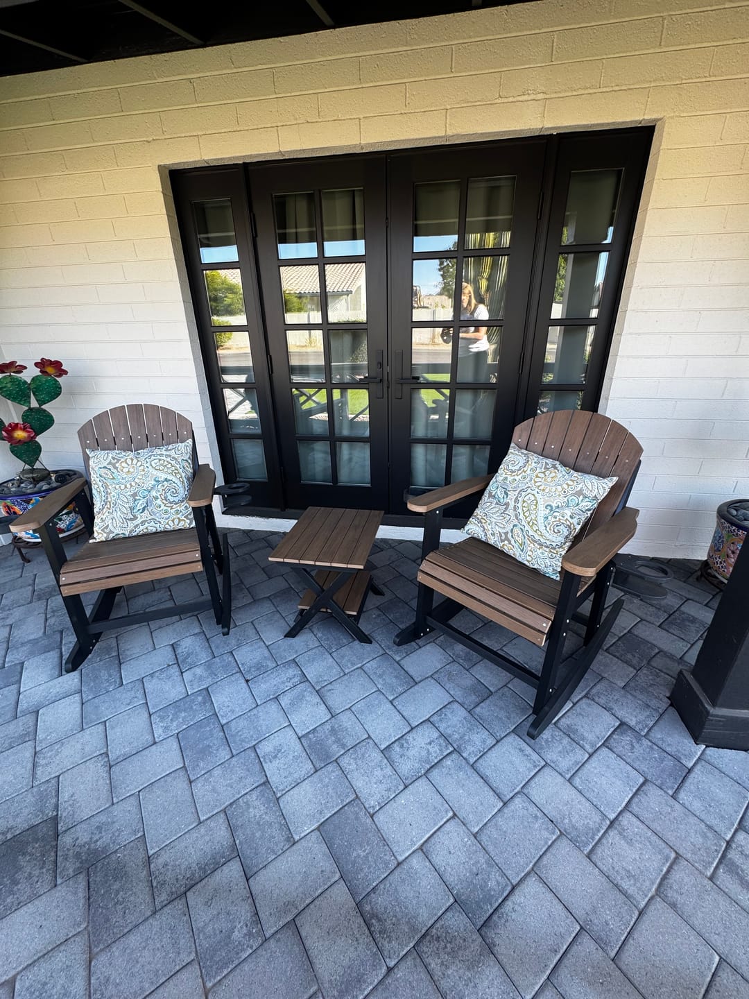 Customer photo review of Adirondack Porch Rocker With Wine & Cup Holders