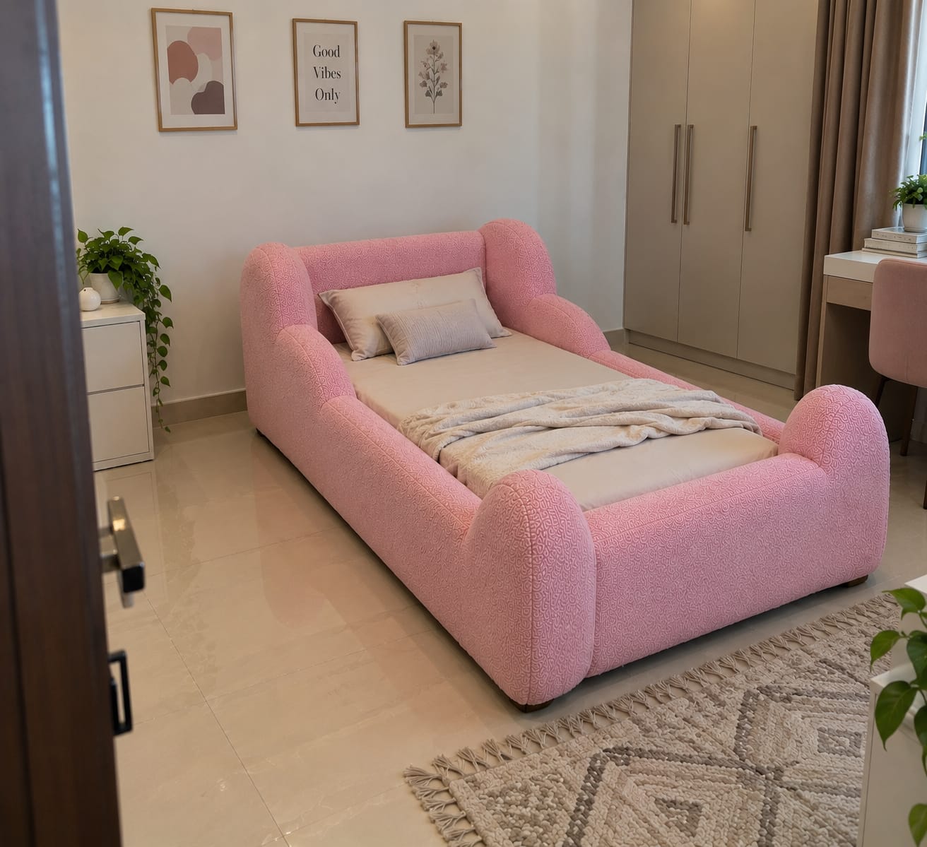 Customer photo review of Premium Pink Single Kids Bed