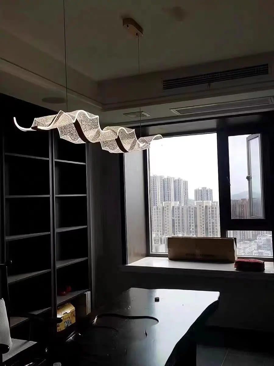 Customer photo review of Gold Chandelier for Dining Table, Undulating Acrylic, 150 cm