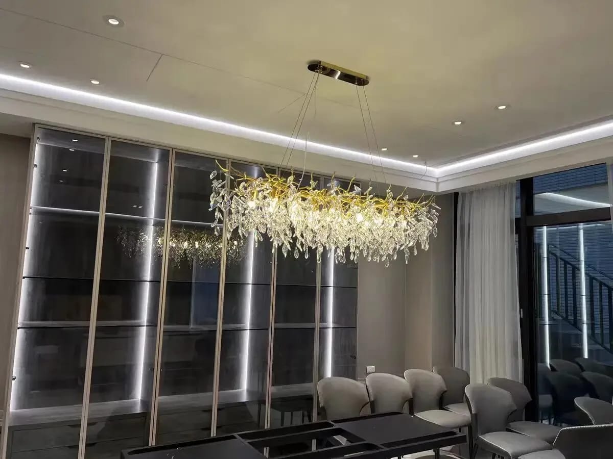 Customer photo review of Crystal Chandelier for Staircase, Cut Crystal Tiers, 80 cm