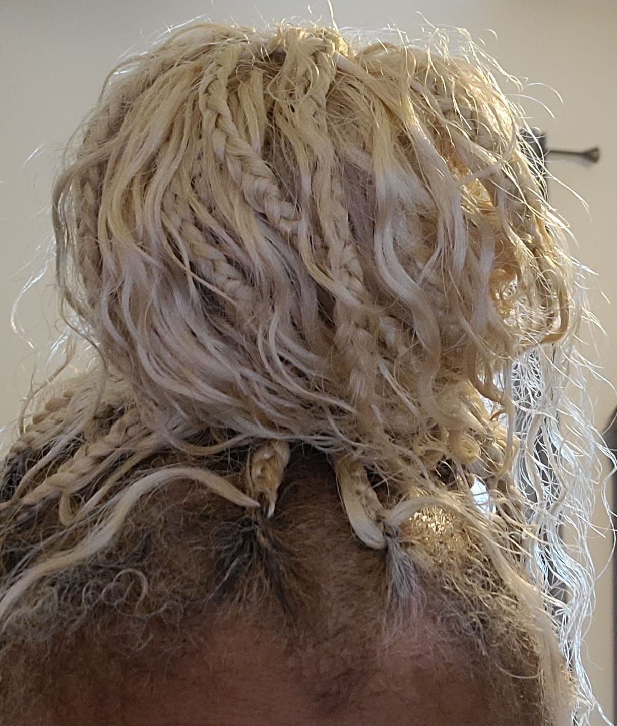 Customer photo review of #613 Blonde Deep Wave Bulk Hair Extensions for Braiding