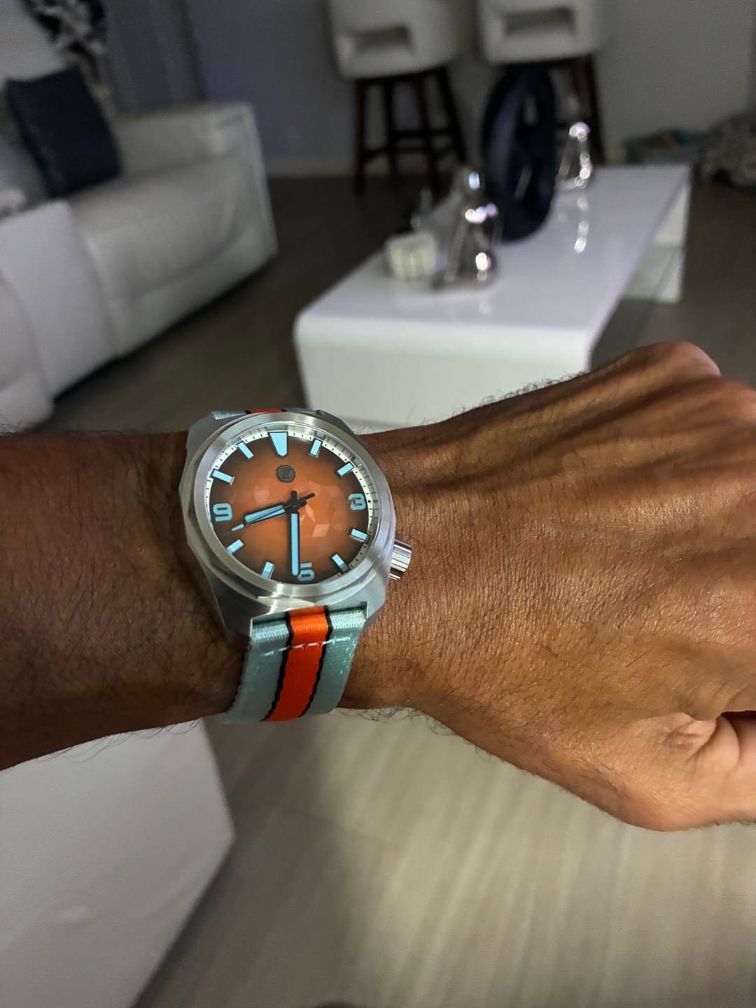 Customer photo review of Alpha2 - Racing Stripe - Blue Orange Black