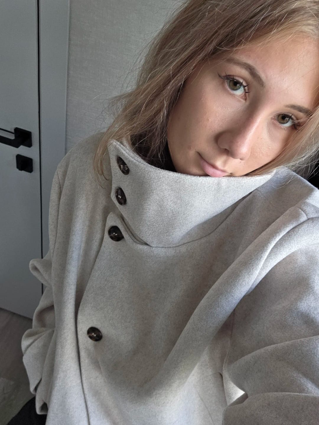 Customer photo review of Amelie Stand Collar Jacket with Pockets