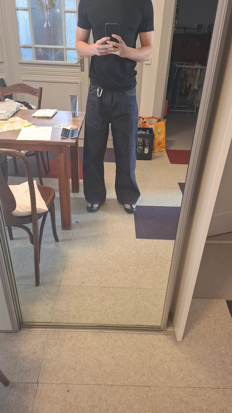Customer photo review of Raw Denim Jeans Blue