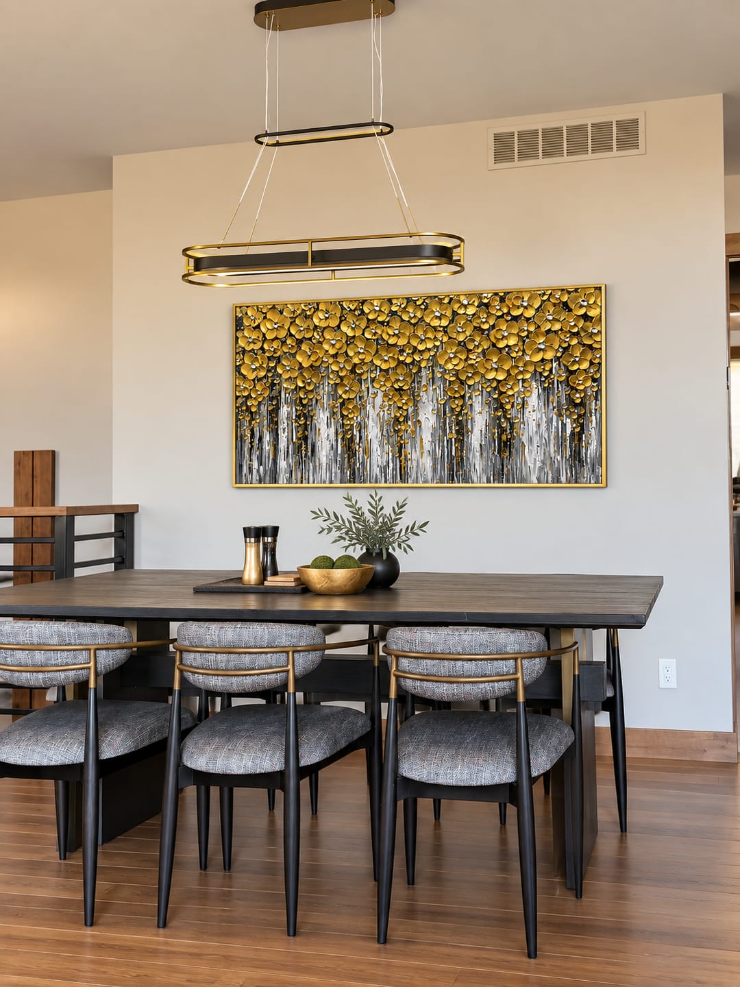 Customer photo review of “Golden Bloom Cascade” – Luxury Floral Impasto Oil Painting