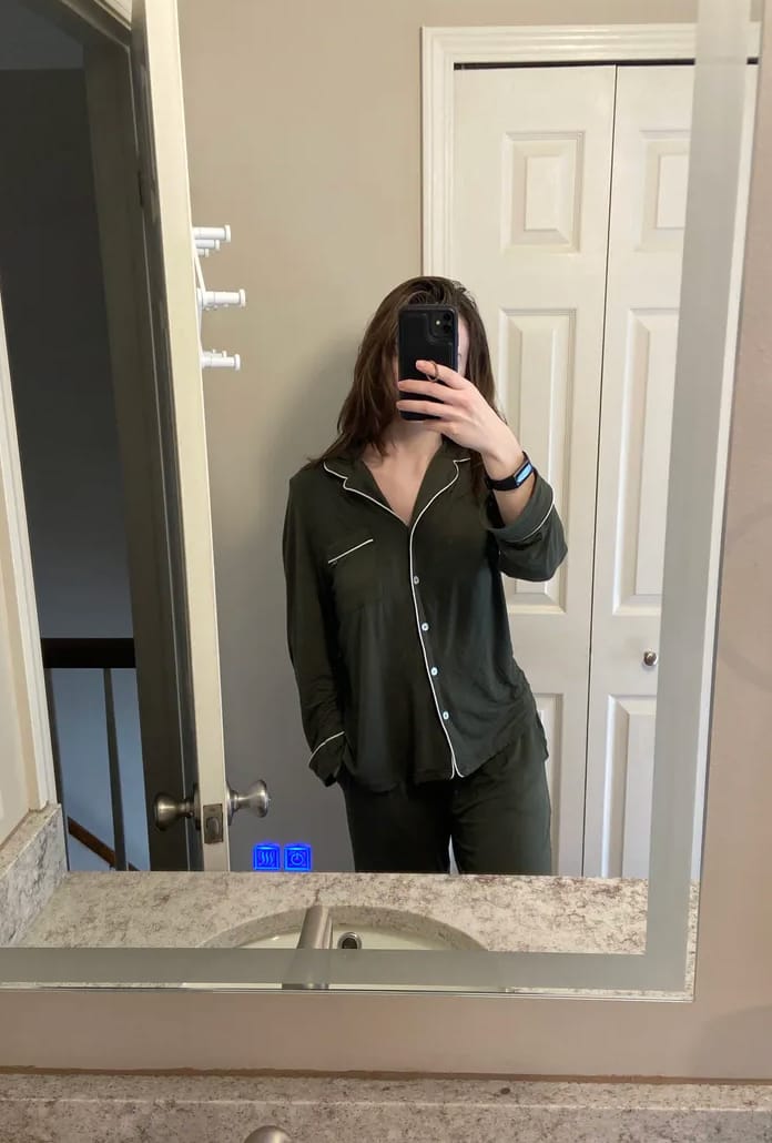 Customer photo review of Long-Sleeve Cooling Bamboo Pajama Set