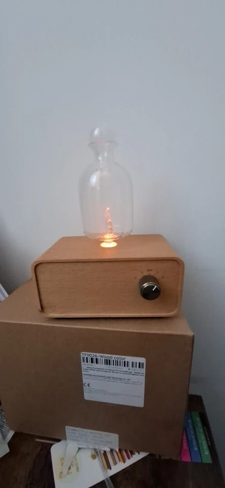 Customer photo review of Waterless Essential Oil Diffuser – Wood & Glass