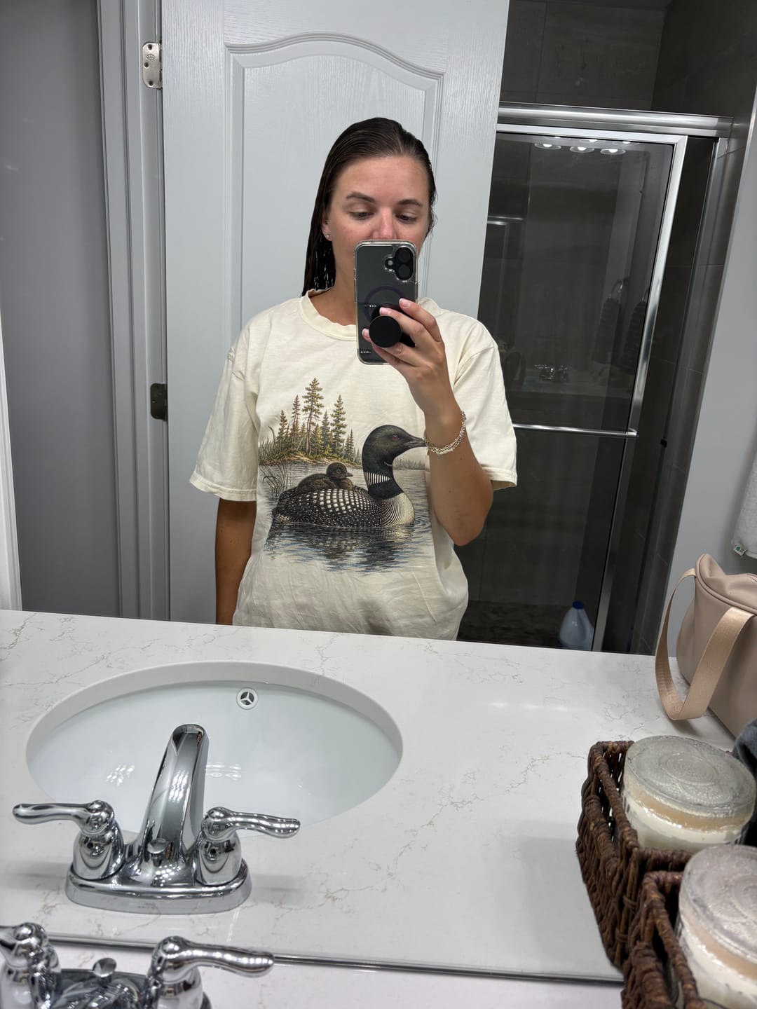 Customer photo review of Loon Lake T-Shirt