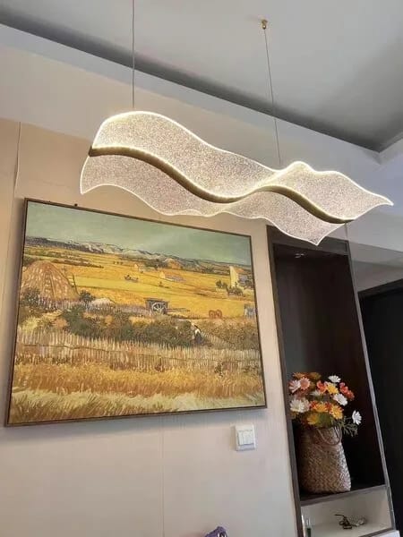 Customer photo review of Gold Chandelier for Dining Table, Undulating Acrylic, 150 cm