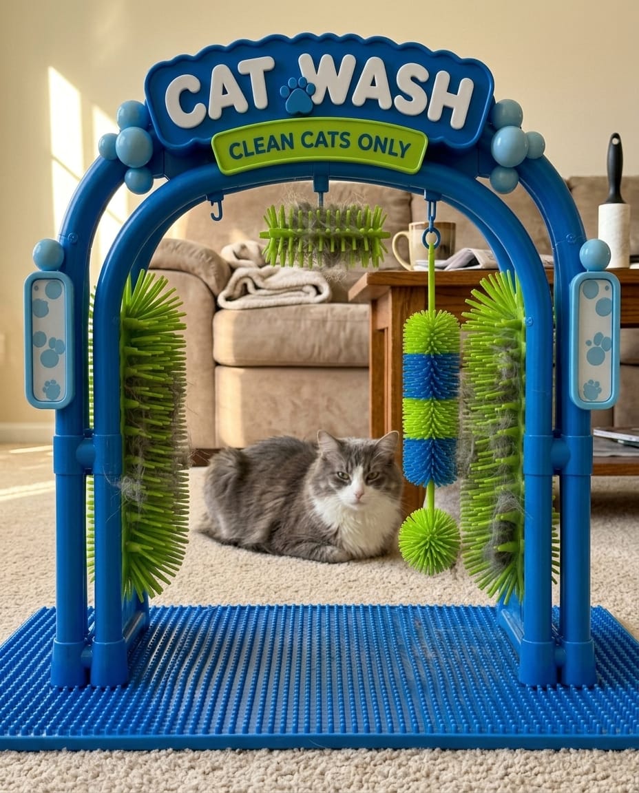 Customer photo review of The Purr Arch - Massage Station