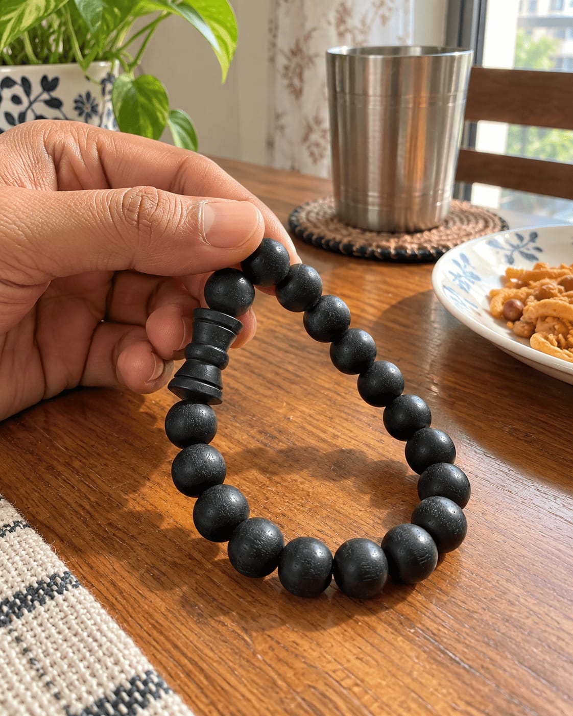 Customer photo review of Karungali Damru Bracelet