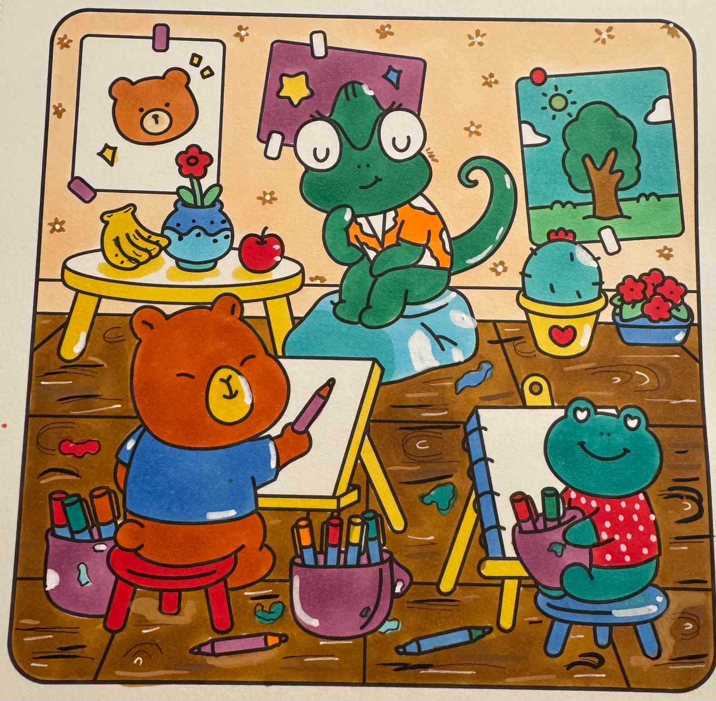 Customer photo review of Ohuhu Honolulu B 48 Colors Alcohol Markers with Coloring Book