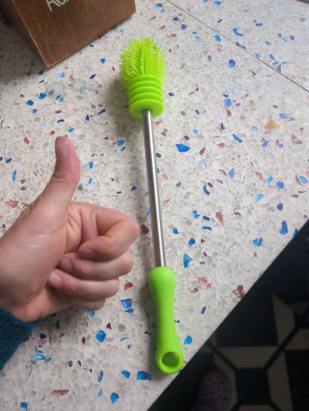 Customer photo review of No Fuss Fill Cleaning Brush – Easy to Clean KONG Toys, Treat Dispensers & Dog Enrichment Lick Mats