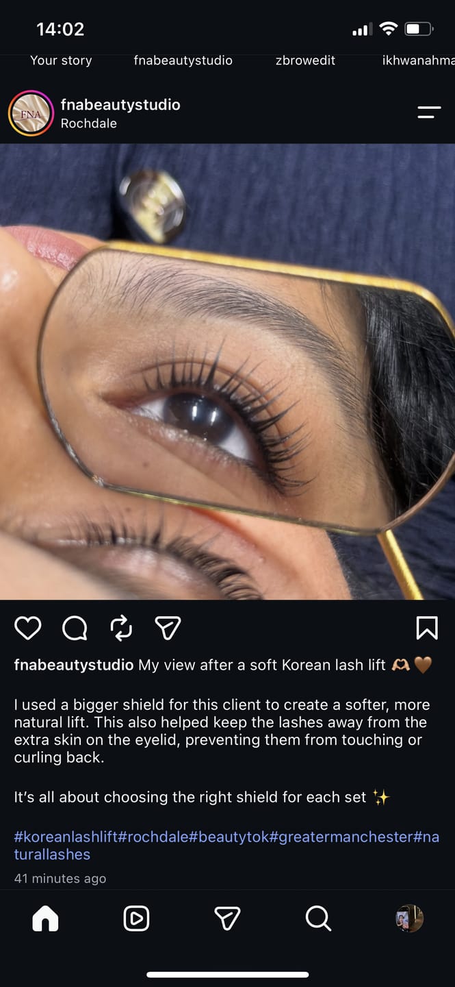 Customer photo review of L Curl Lash Lift Rods