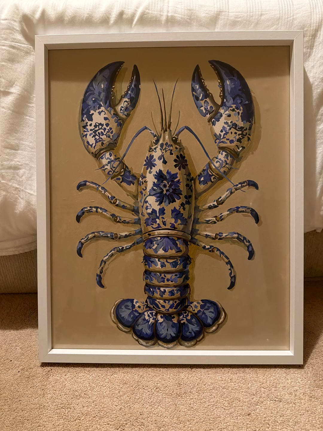 Customer photo review of Delft Lobster | Paint by Number