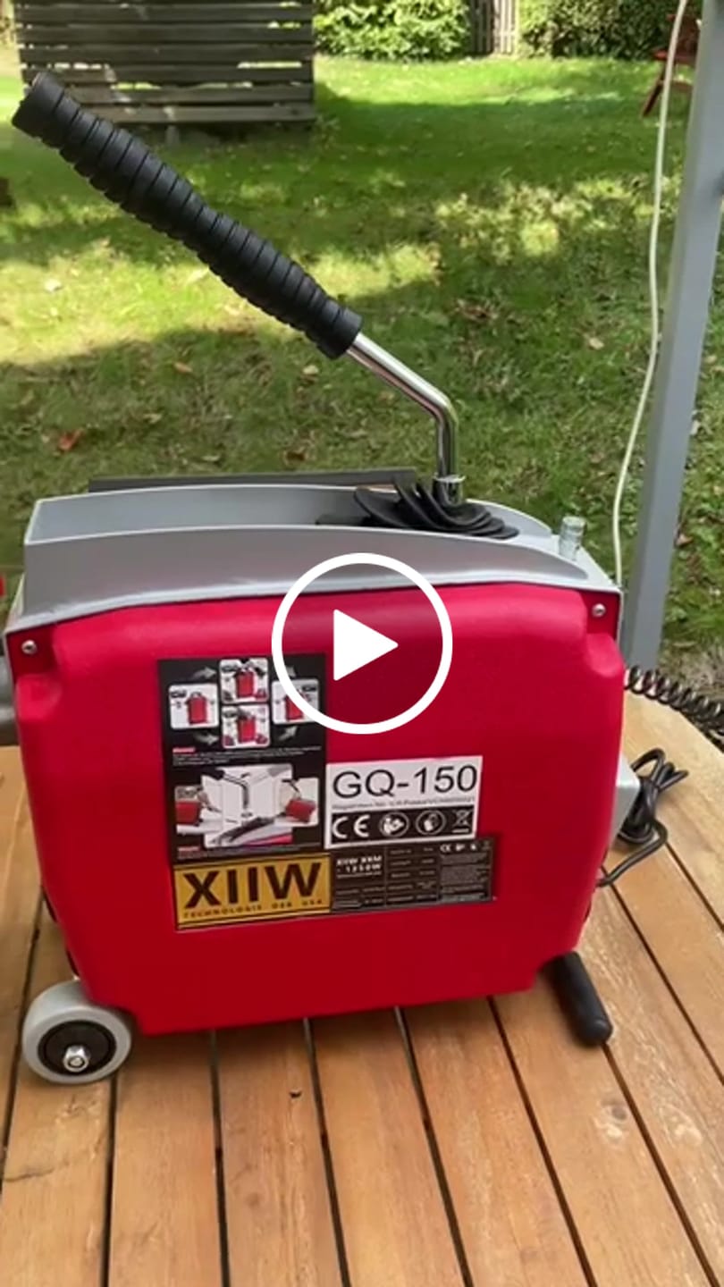 Customer video review of Elektrische Rohrreinigungsmaschine 1250W mit 22mm Spirale 17,5m Rohrreiniger elektrisch für 20–200mm Rohre Abflussreiniger Profi