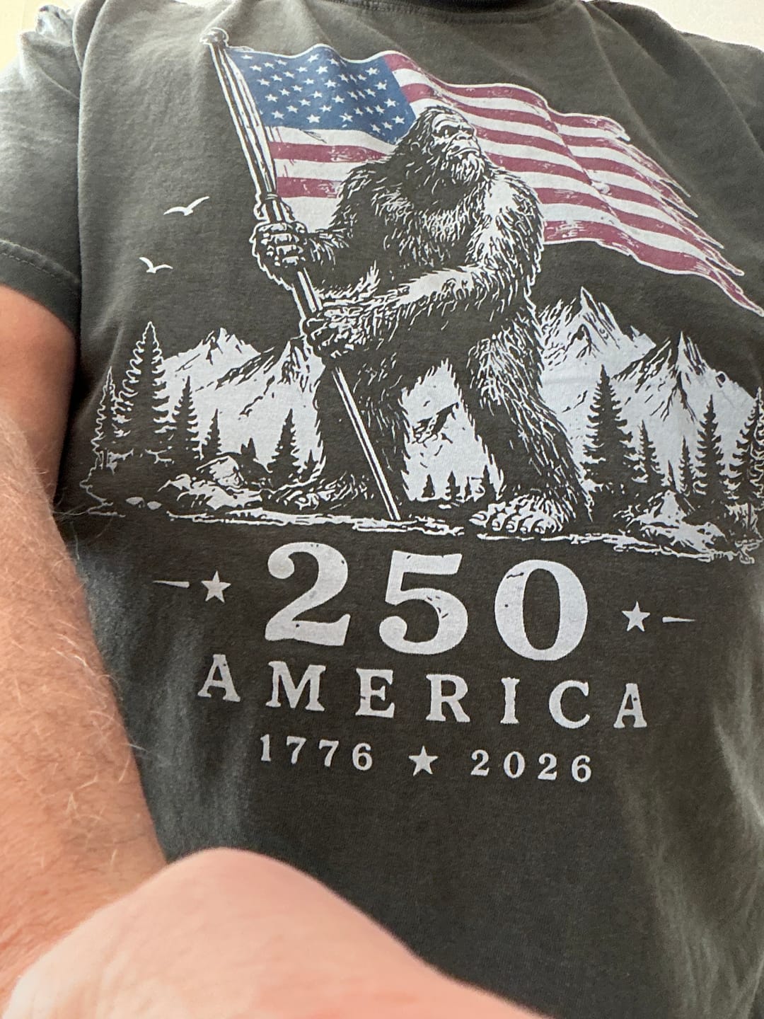 Customer photo review of Bigfoot Patriot T-Shirt