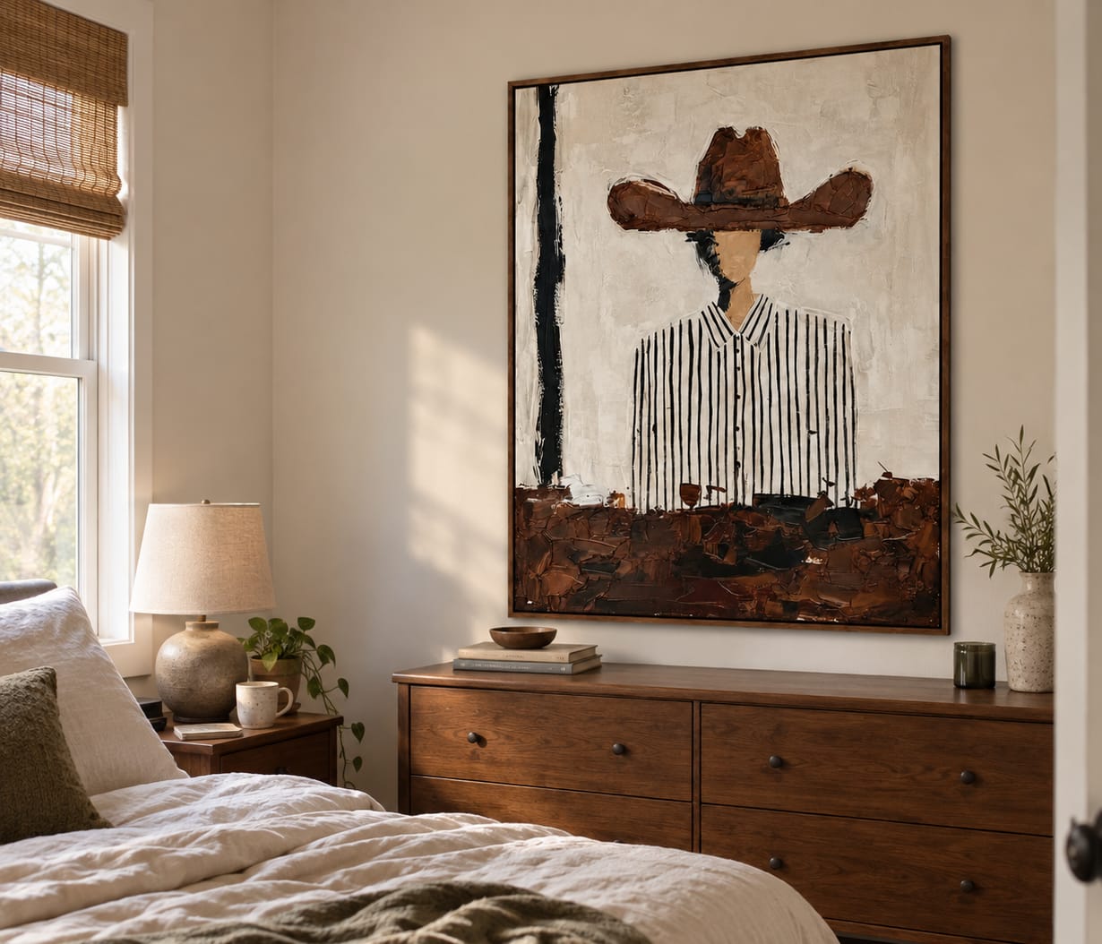 Customer photo review of Western Stripes-Cowboy Portrait Painting