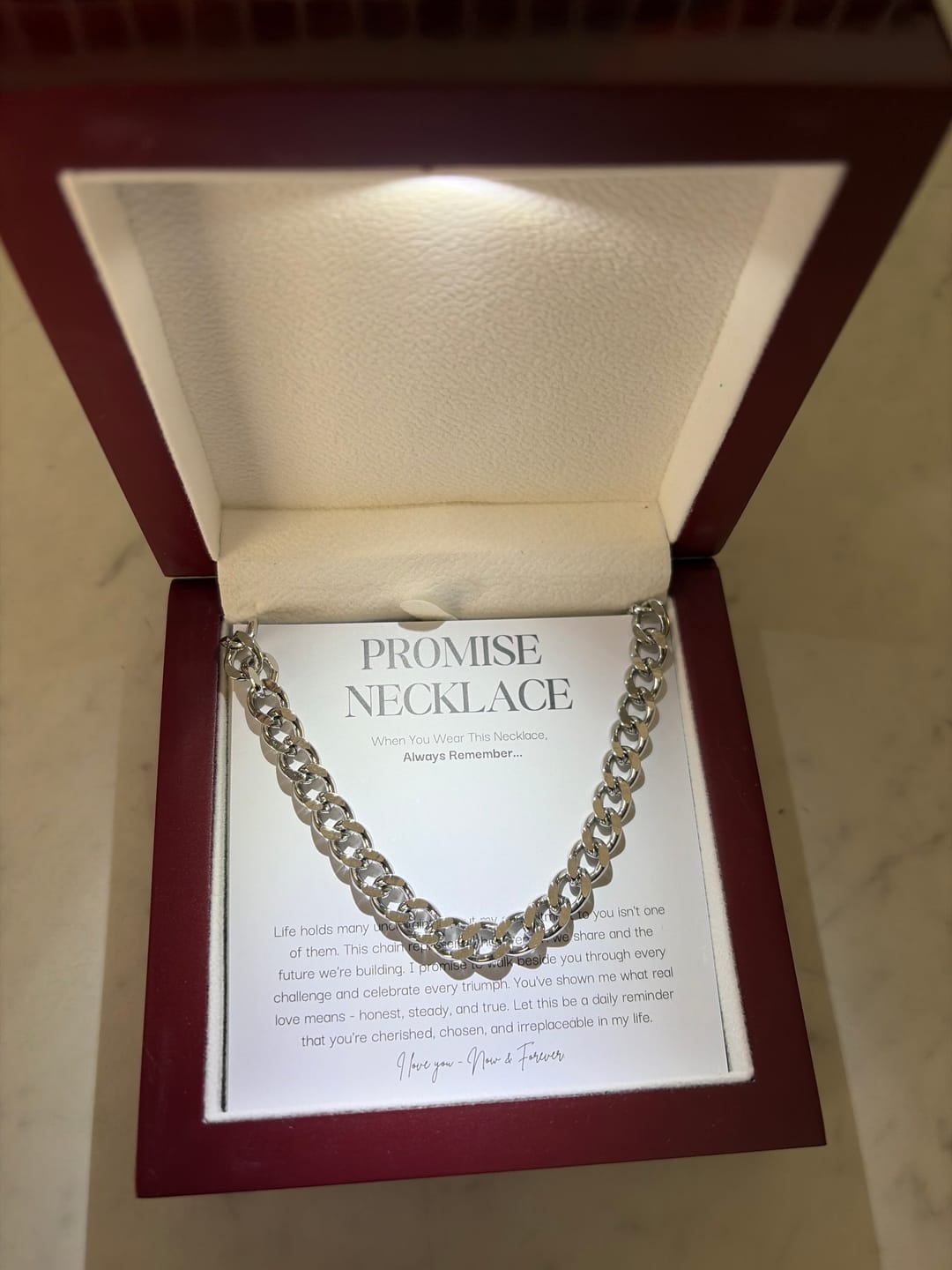 Customer photo review of Promise Necklace for Him