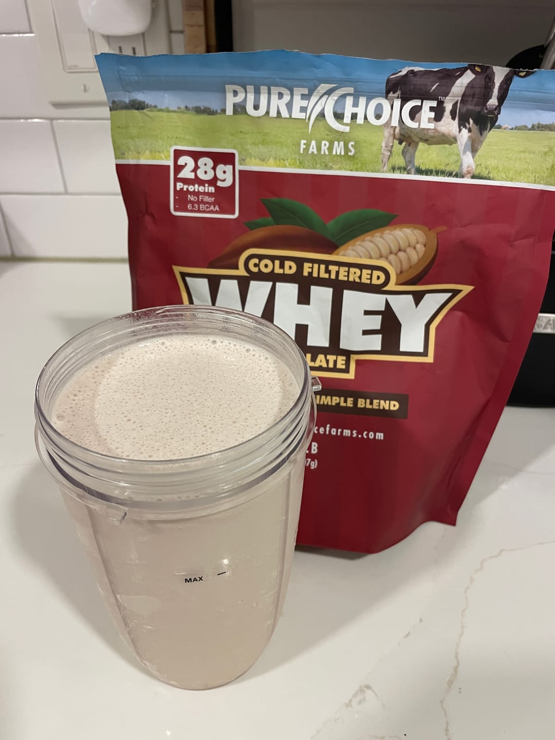 Customer photo review of Whey Protein Isolate Chocolate