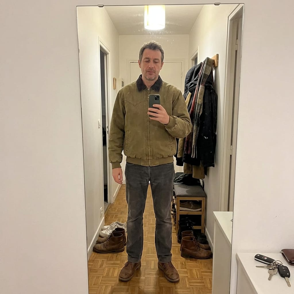 Customer photo review of Vintage Arbeitsjacke mit Umlegekragen