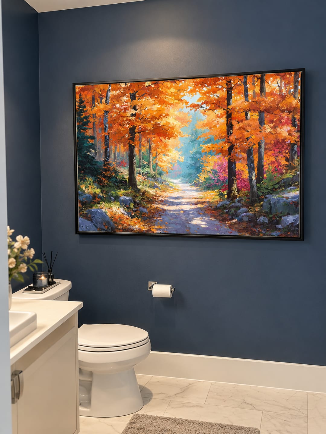 Customer photo review of "The Golden Threshold" – Impressionist Autumn Forest Path Palette Knife Oil Painting