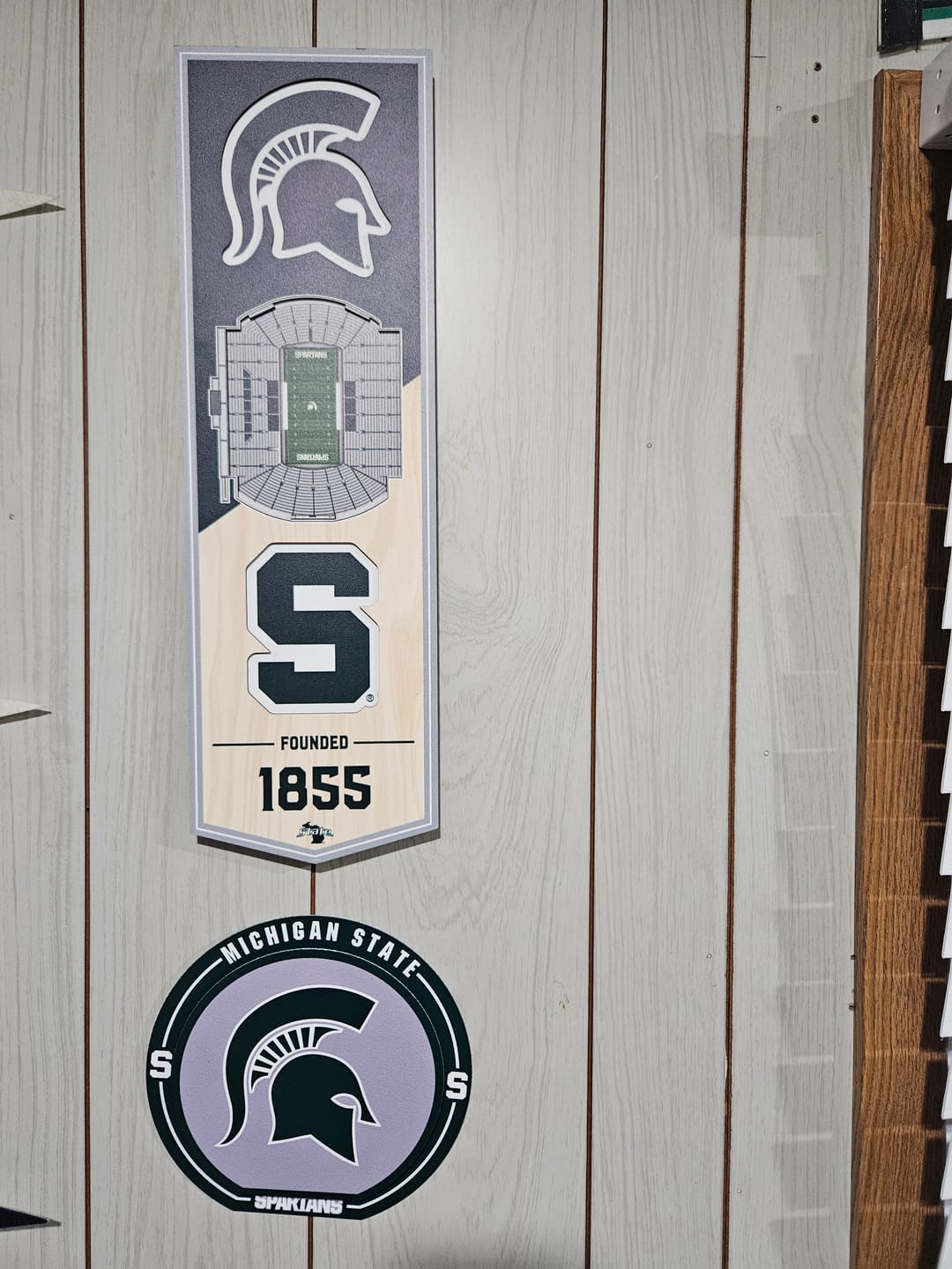 Customer photo review of Michigan State Spartans "Double Play" On the Shelf or on the Wall Art