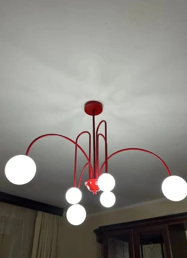 Customer photo review of Black Chandelier for Living Room, Art Deco Arms, 6-Light
