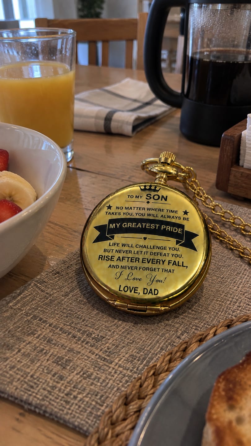 Customer photo review of To My Son / From Dad - Luxury Vintage Pocket Watch Gift SS#2606