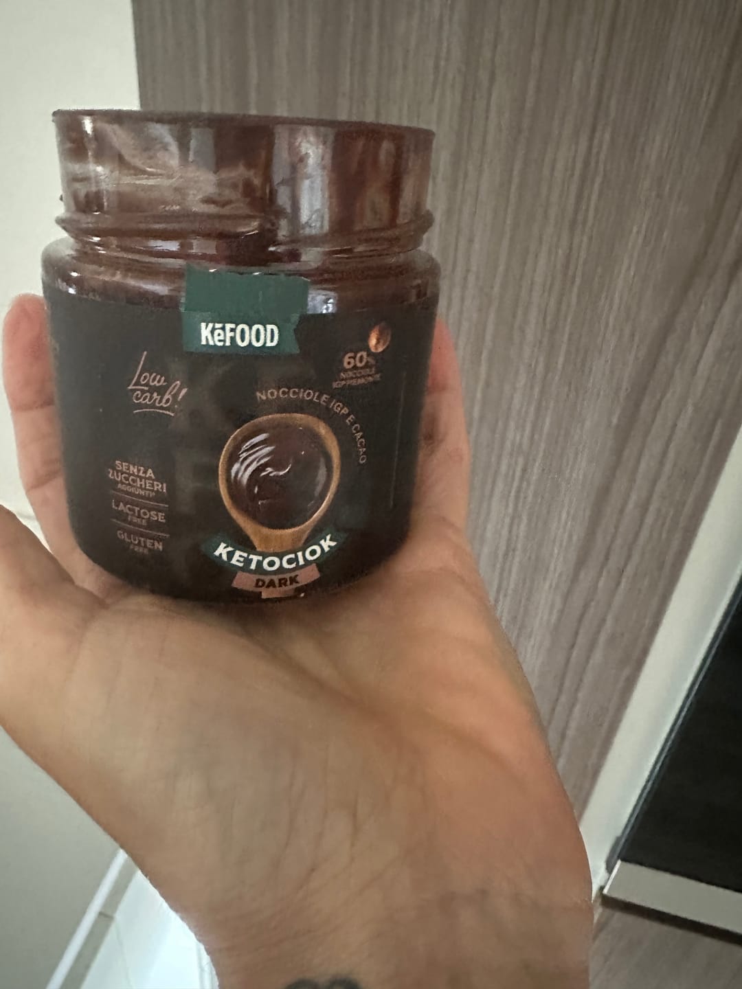 Customer photo review of KETOCIOK DARK 250G CREMA SPALMABILE NOCCIOLE IGP SENZA DOLCIFICANTI