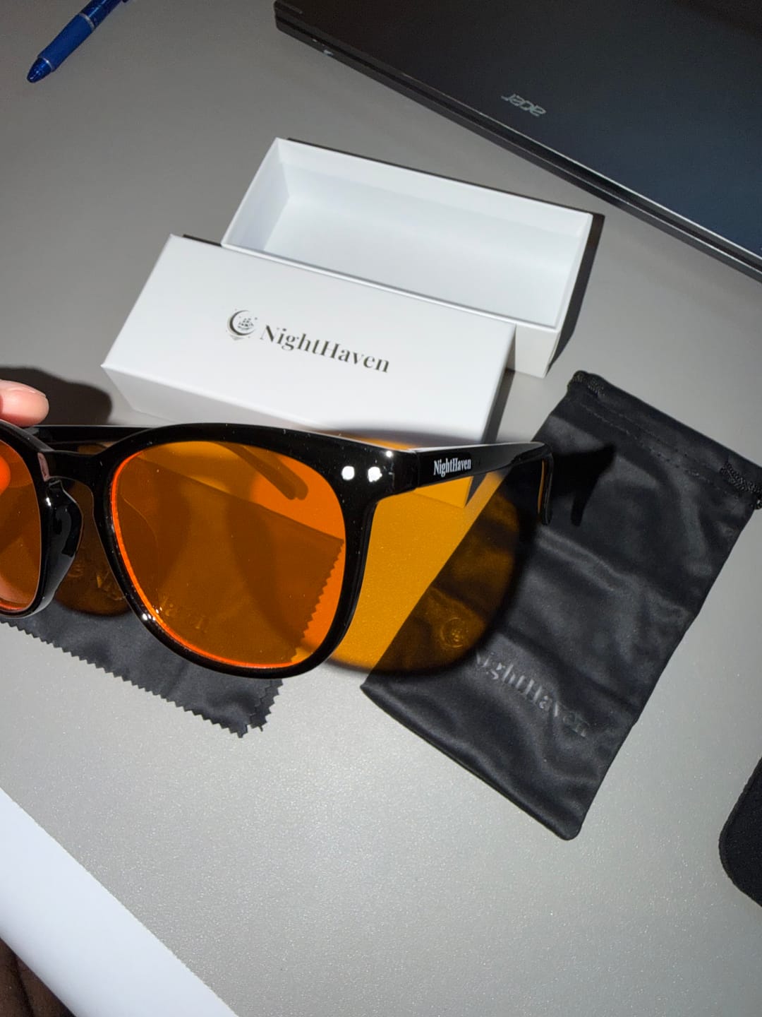 Customer photo review of Blaulichtfilerbrille VESPER™ - Amber Lense