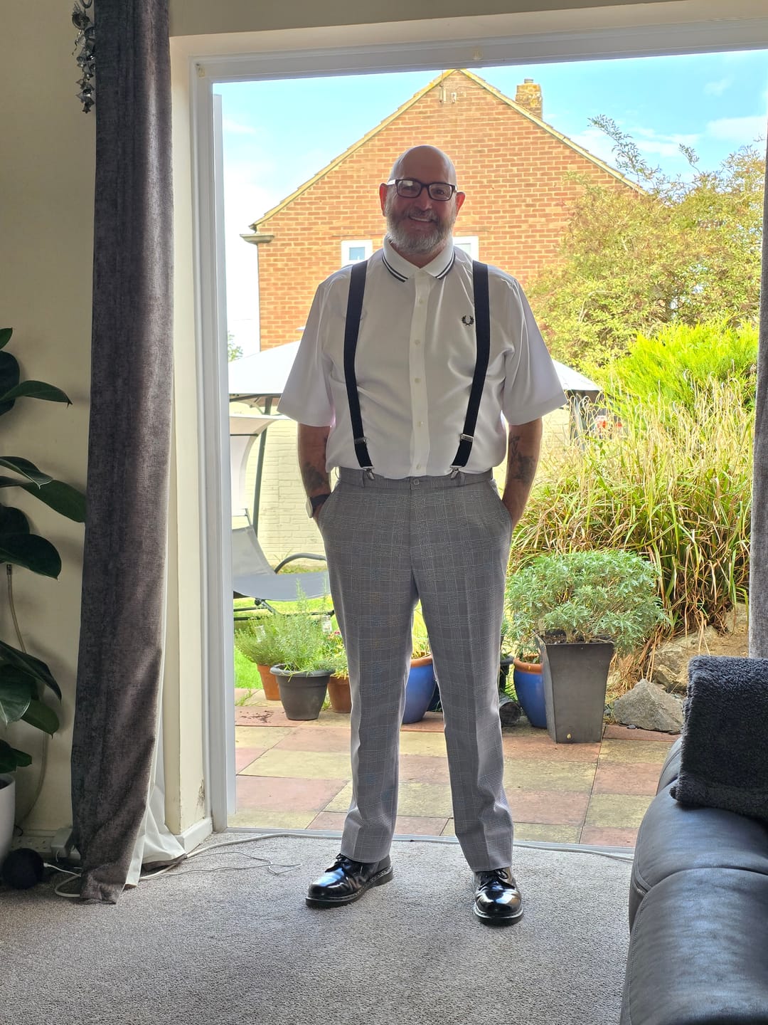 Customer photo review of Classic Prince Of Wales Checked Trousers
