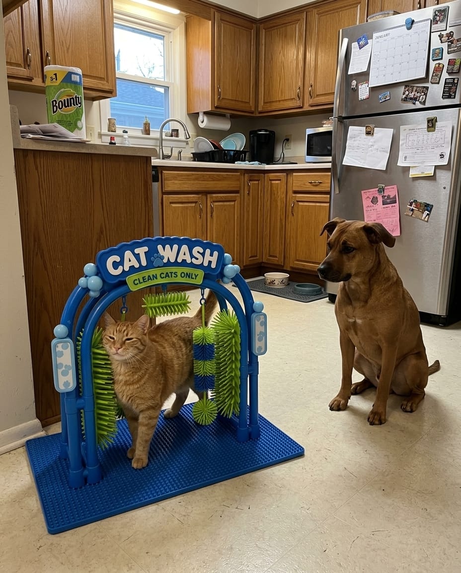 Customer photo review of The Purr Arch - Massage Station