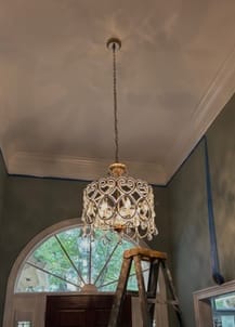 Customer photo review of French Antique 5-Light Crystal Accents Drum Chandelier