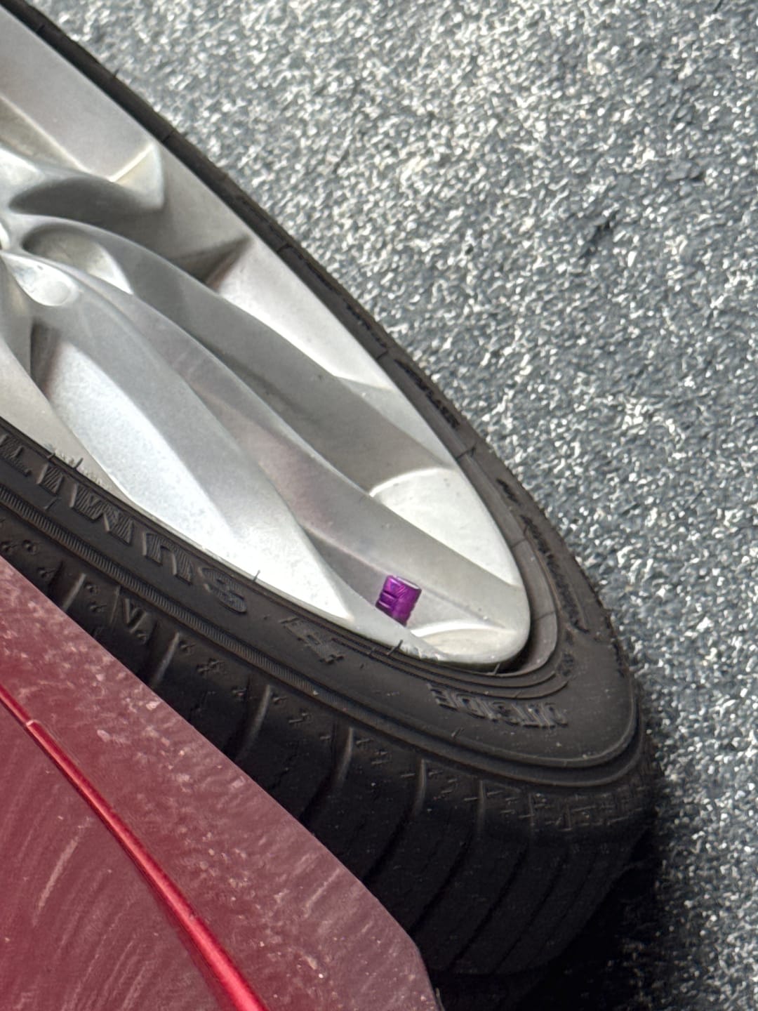 Customer photo review of 80Eighty® Purple Valve Stem Caps