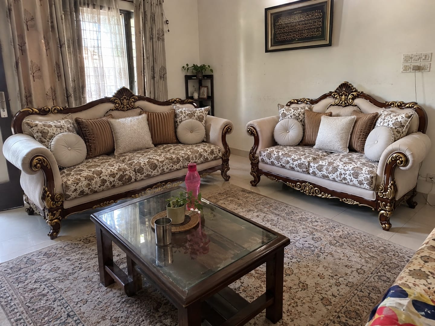 Customer photo review of Luxury Classic Carved 3+2 Sofa Set