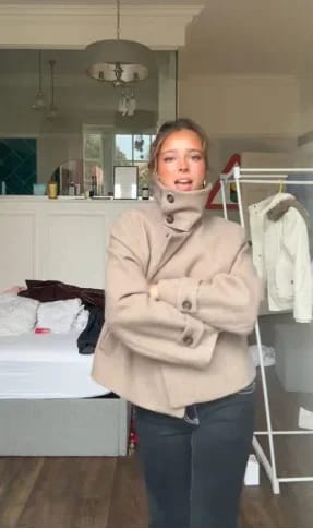Customer photo review of Amelie Stand Collar Jacket with Pockets
