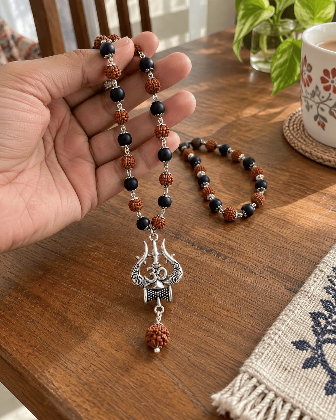 Customer photo review of Divya Karungali Rudraksha Trishul Mala