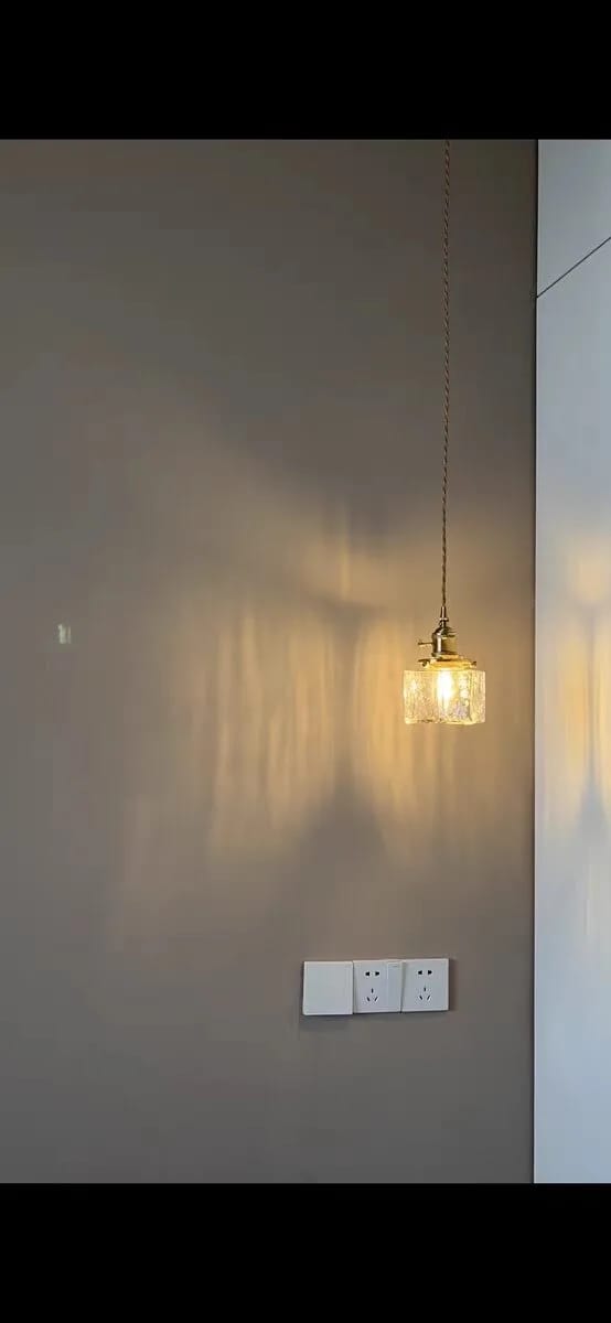 Customer photo review of Gold Cube Pendant Light for Kitchen Island, Frosted Glass, 10 cm