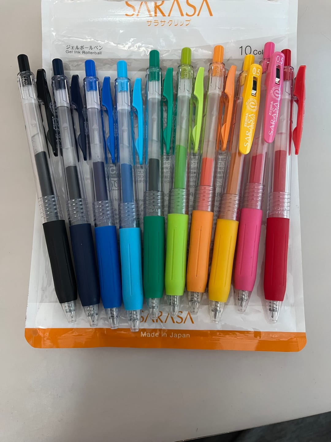 Customer photo review of Zebra Sarasa Clip - Set 10 Lápices Tinta Gel Punta 05