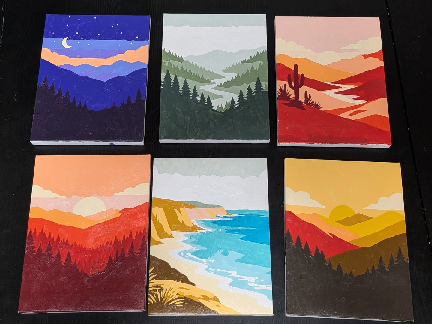 Customer photo review of 6 Mini Paintings - Gorgeous Landscapes Set