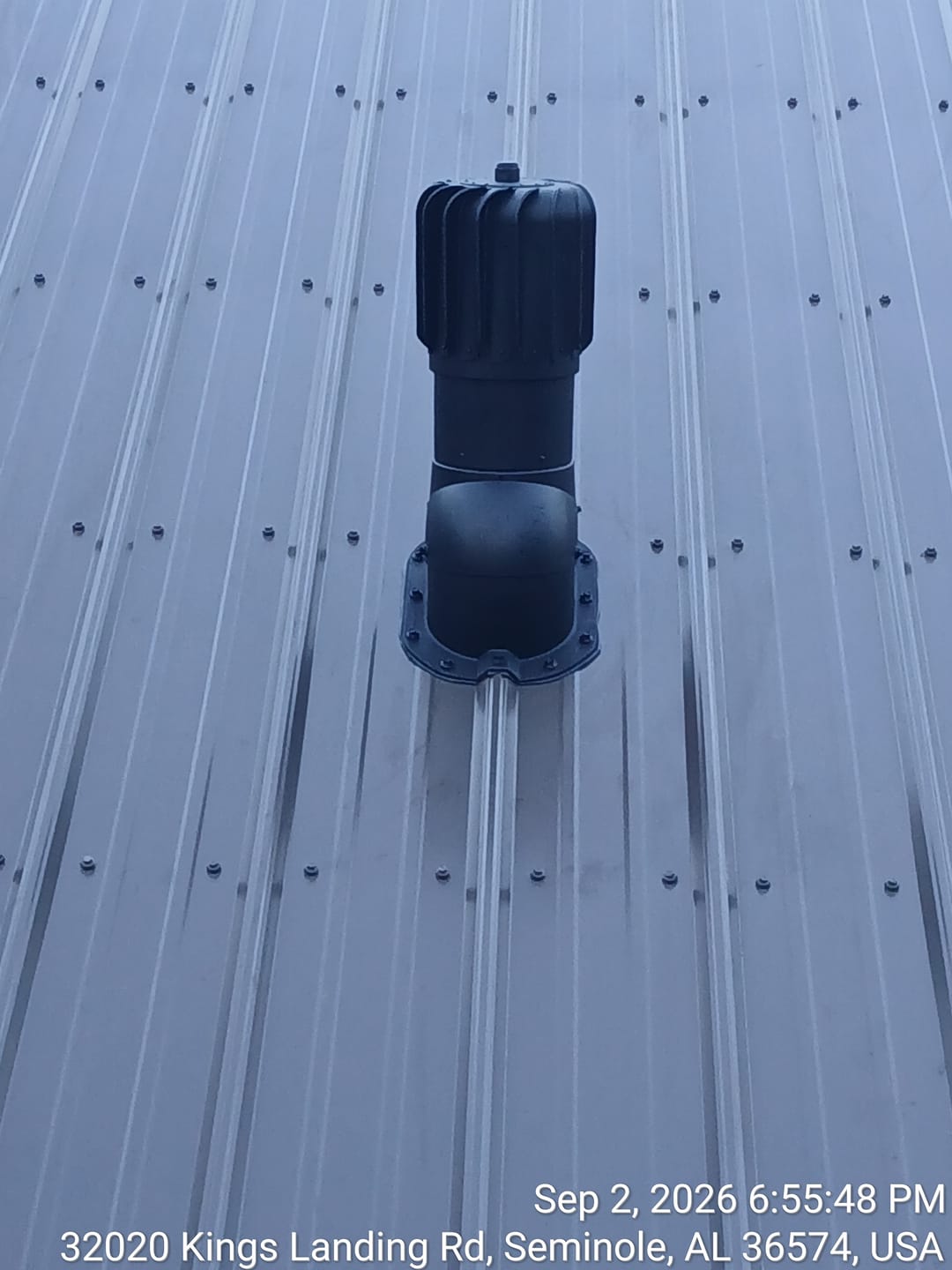 Customer photo review of IVENT ROTO OBLONG - Kitchen and Bathroom Exhaust Vent for Metal Exposed Fasteners Roofing with RIB profile 3/4" high.