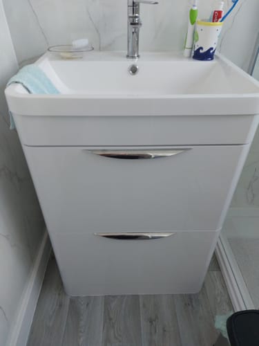 Customer photo review of Pride 600mm Floor Standing 2-Drawer Basin Vanity Unit - Alpine White