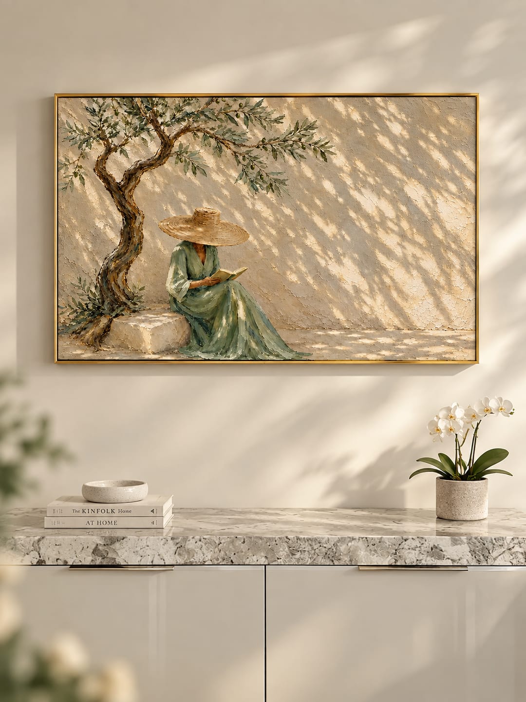 Customer photo review of "Alone in the shade" – Mediterranean Olive Tree Figurative Oil Painting