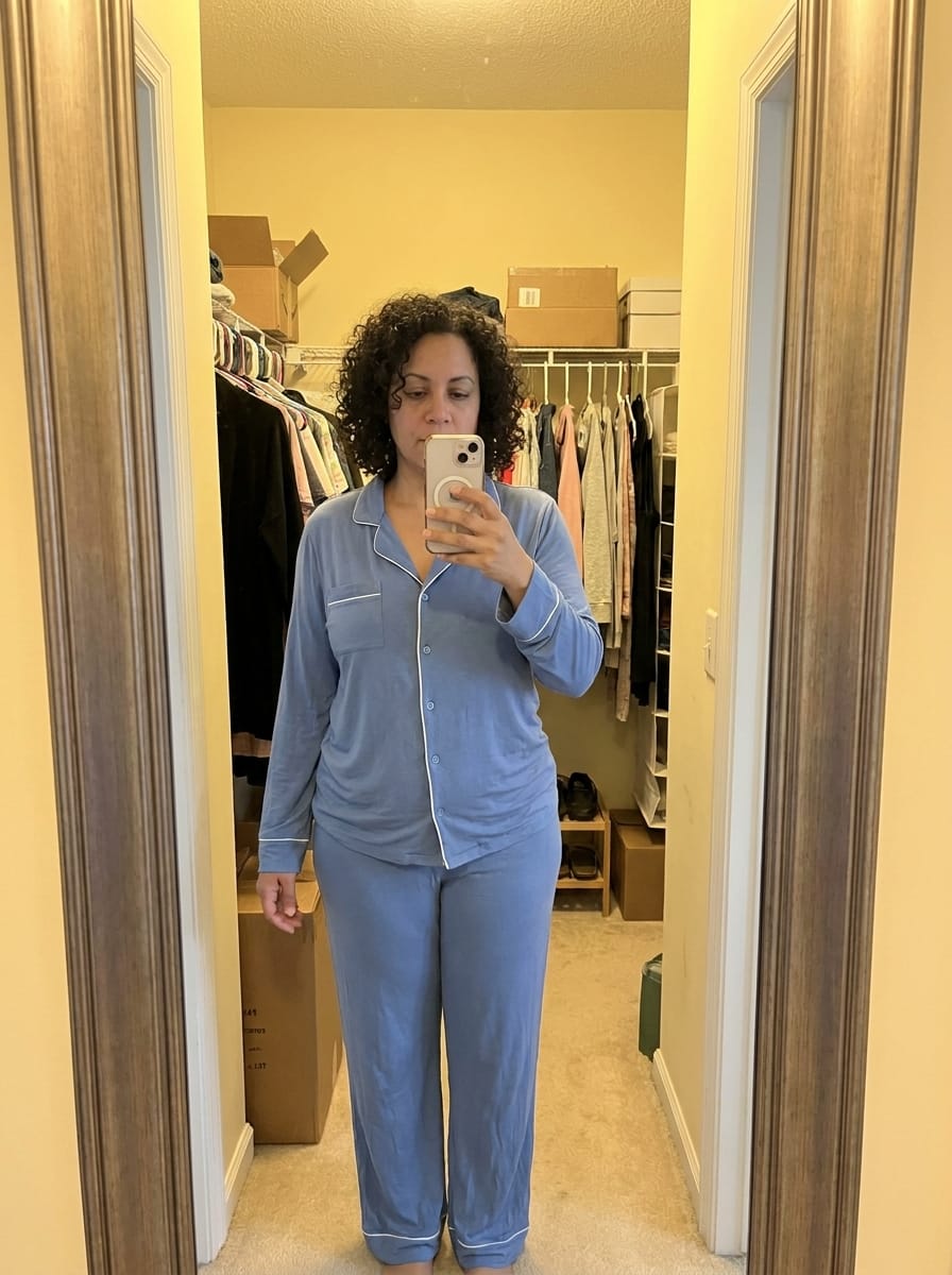 Customer photo review of Long-Sleeve Cooling Bamboo Pajama Set