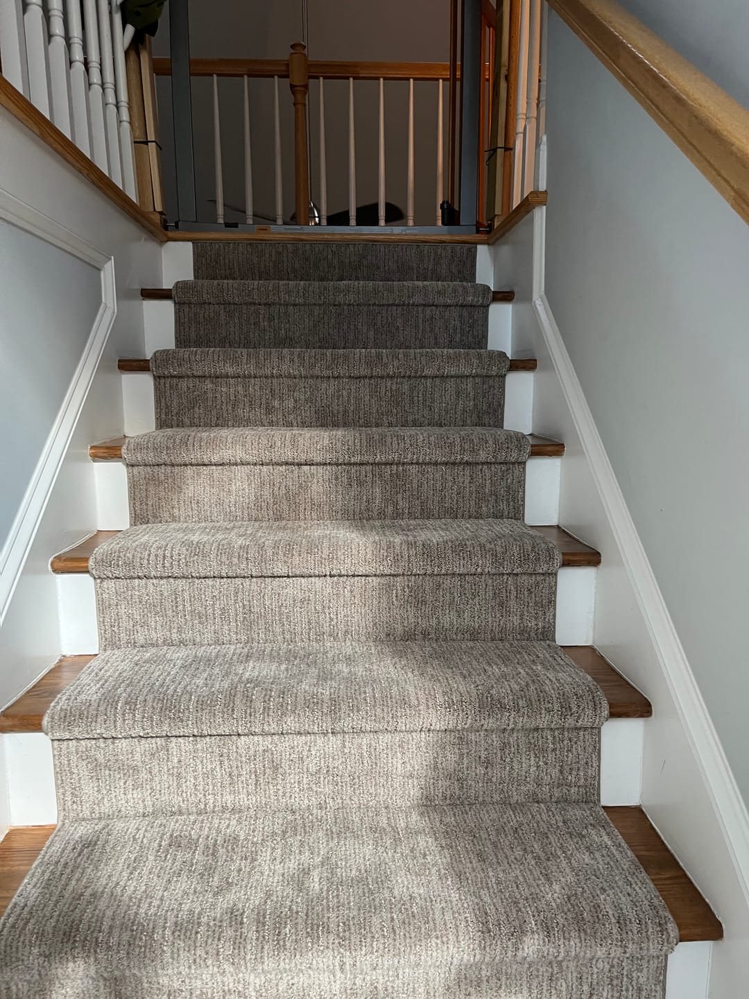 Customer photo review of Sculptured Touch Pale Taupe DIY Stair Runner