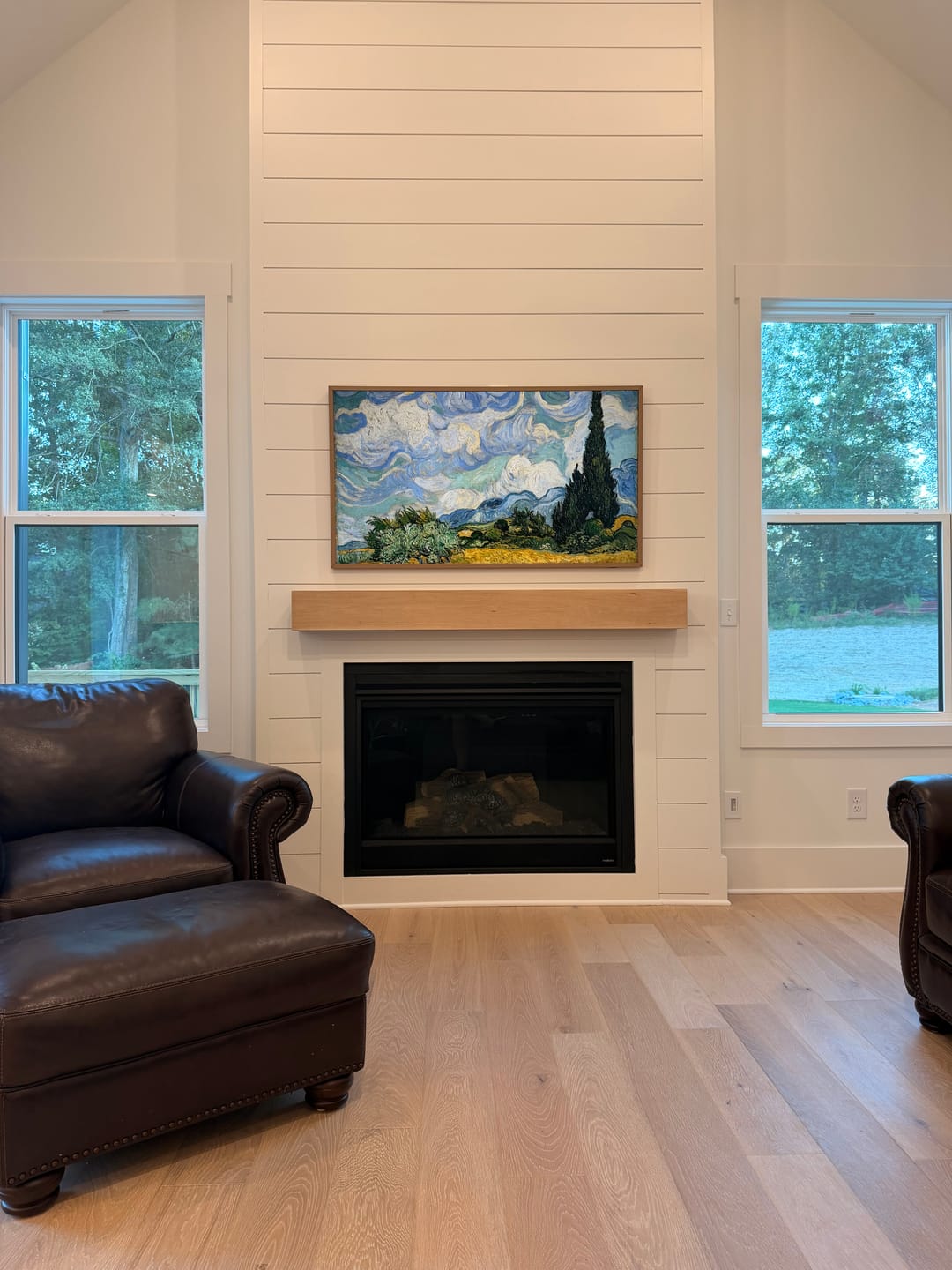 Customer photo review of White Oak Hardwood Fireplace Mantel