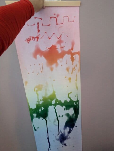 Customer photo review of Magic Drew Colorful Reusable Water Writing Cloth [FREE Water Cup + Brush]
