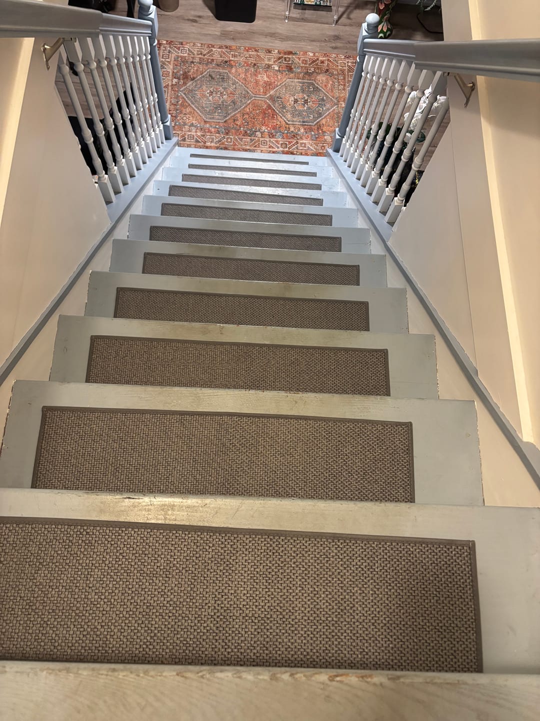 Customer photo review of Woven Non-Slip Stair Treads - Dark Gray