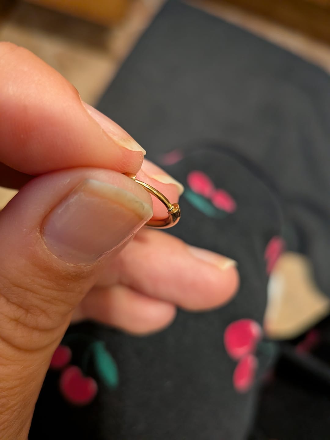 Customer photo review of Eternity Hoop Earrings